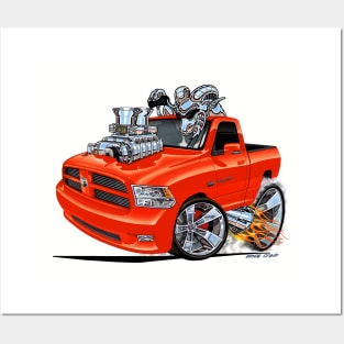 Dodge RAM ORANGE Truck Posters and Art